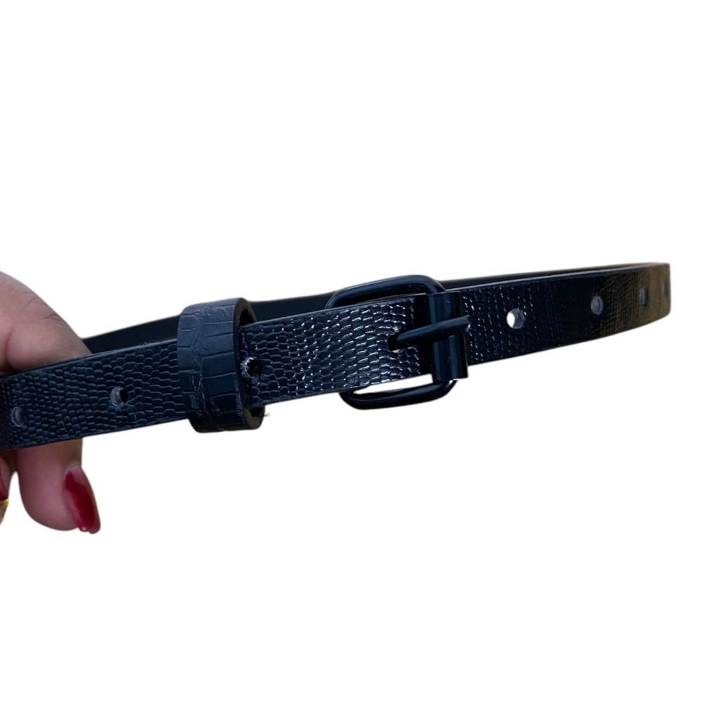 Faux Snake Skinny Belt – Sleek & Stylish Animal‎ Print Waist Accessory (D14Q)